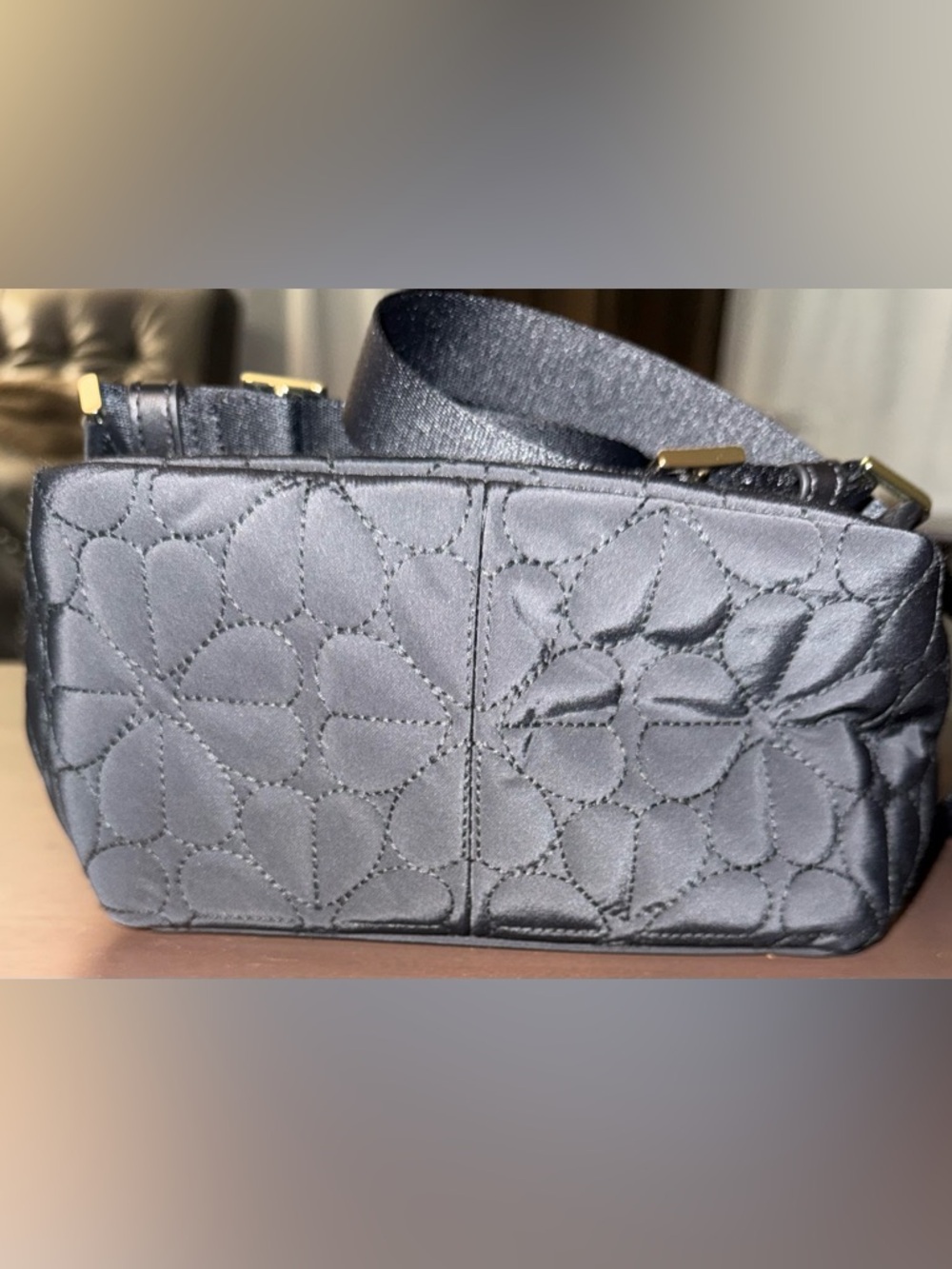 Kate Spade Black Quilted Mini Backpack with Gold Hardware - Picture 3 of 3